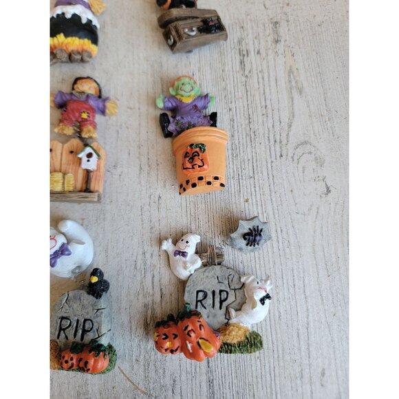 Vintage Halloween miniature magnet Frankenstein ghost witch set - Picture 3 of 8